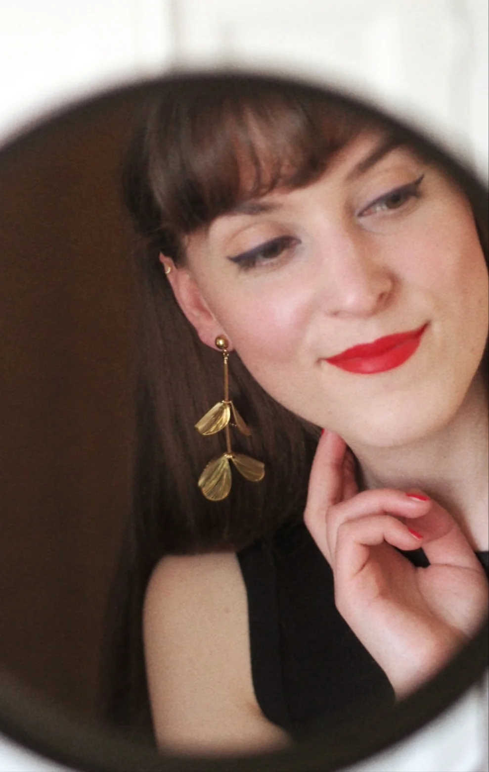 Alena Floral Earrings in Gold - Image 2
