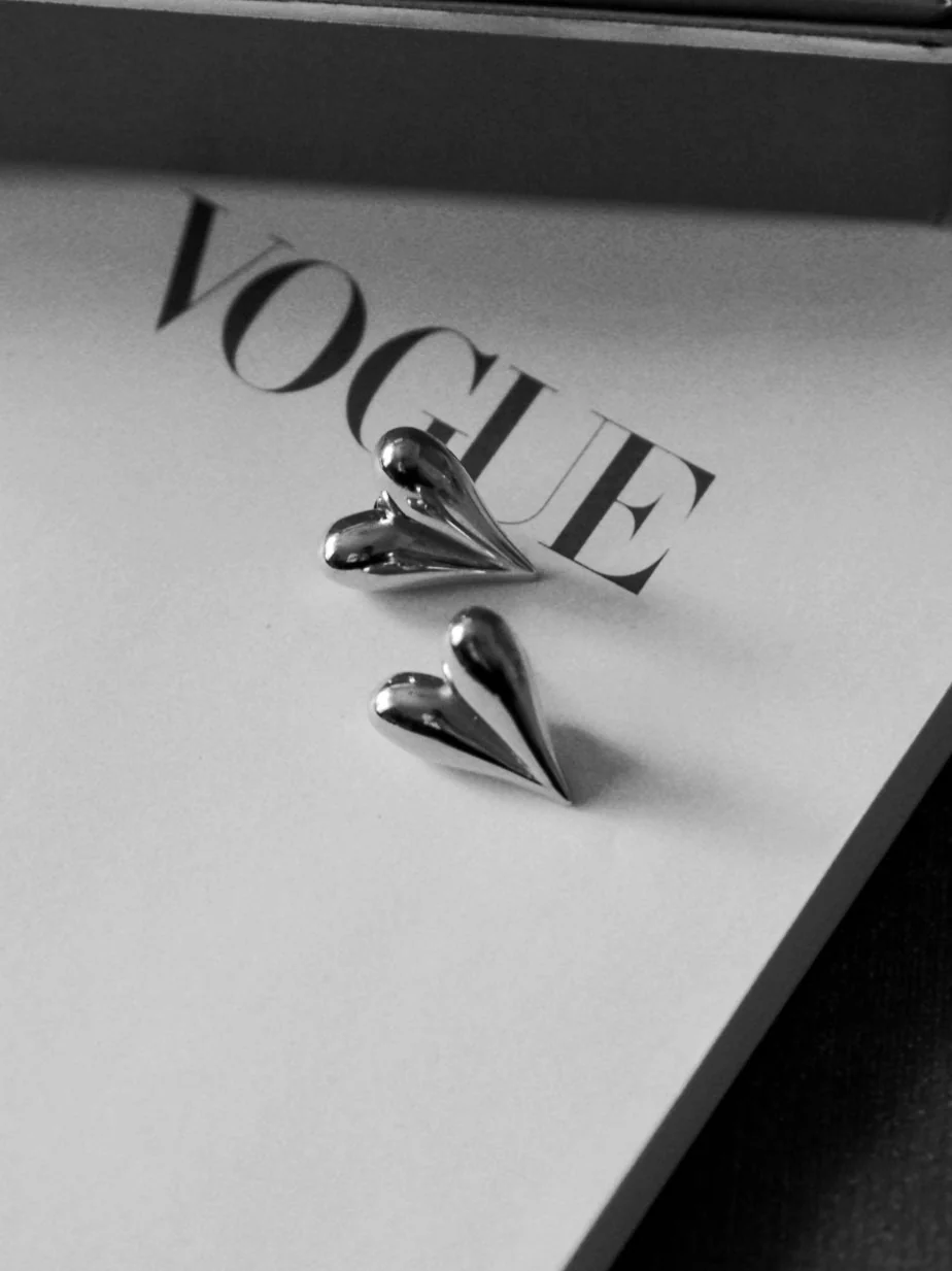 Amélie Heart Earrings In Silver Colour
