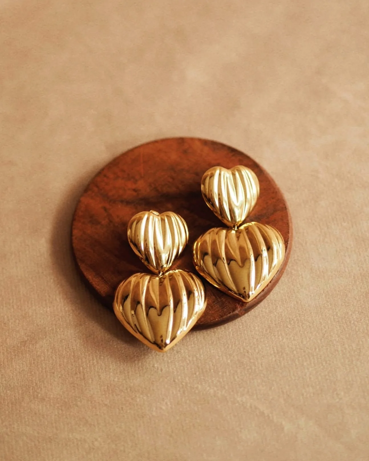 Kardia Heart Earrings in Gold