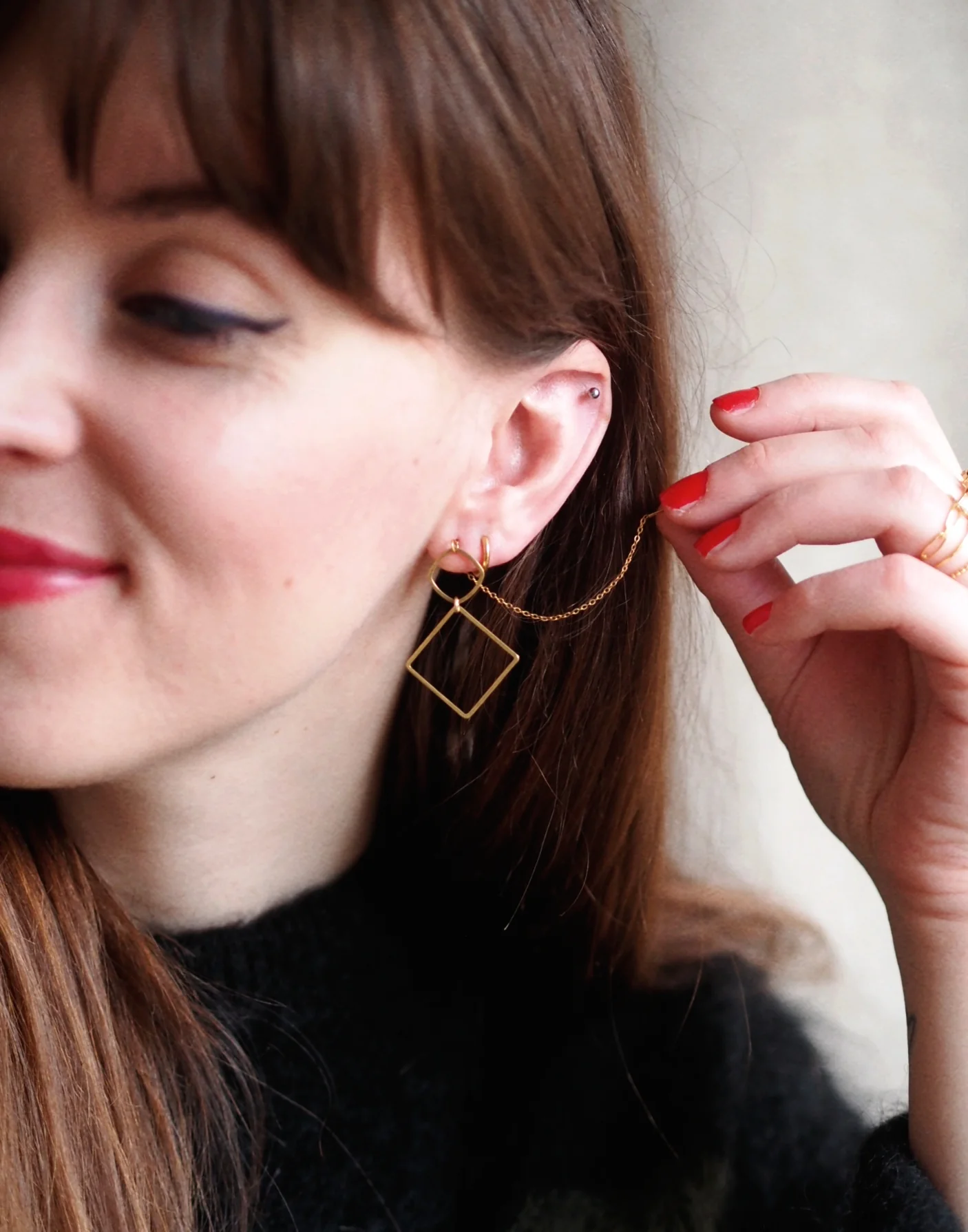 Limited Edition Chain Earrings / Good Luck Fish / Gold - Image 5