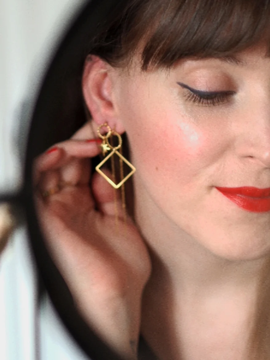 Andrea Atlas Signature Chain Earrings N°28 in Gold - Image 2