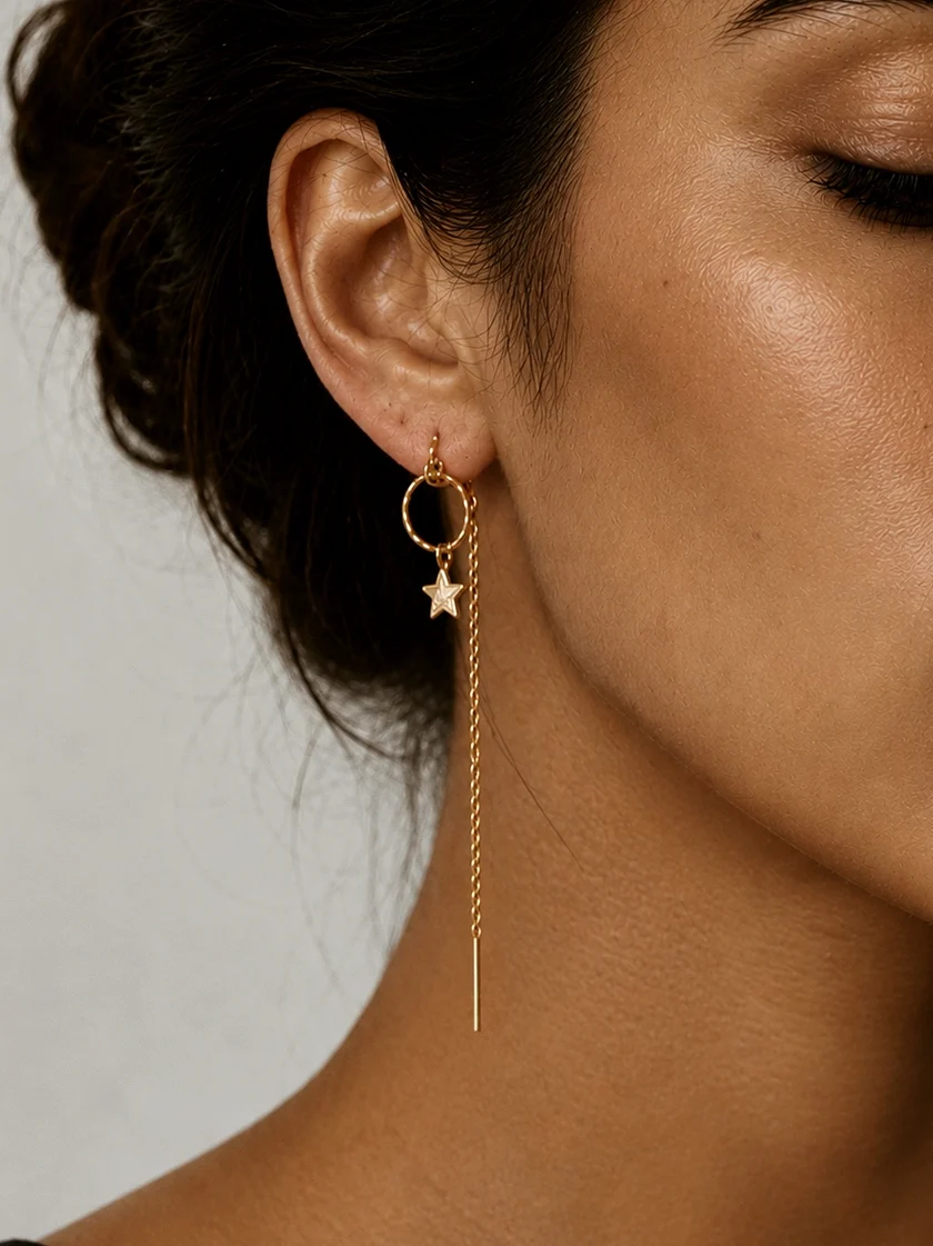 Andrea Atlas Signature Chain Earrings N°54 in Gold - Image 2