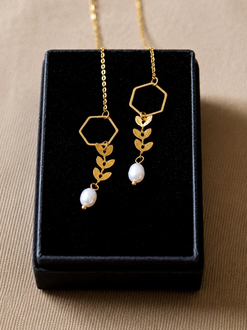 Andrea Atlas Signature Chain Earrings N°42 in Gold