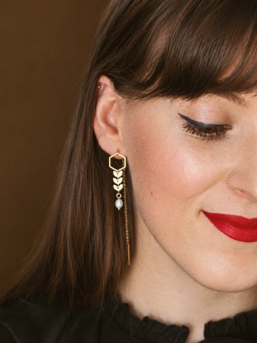 Andrea Atlas Signature Chain Earrings N°42 in Gold - Image 2