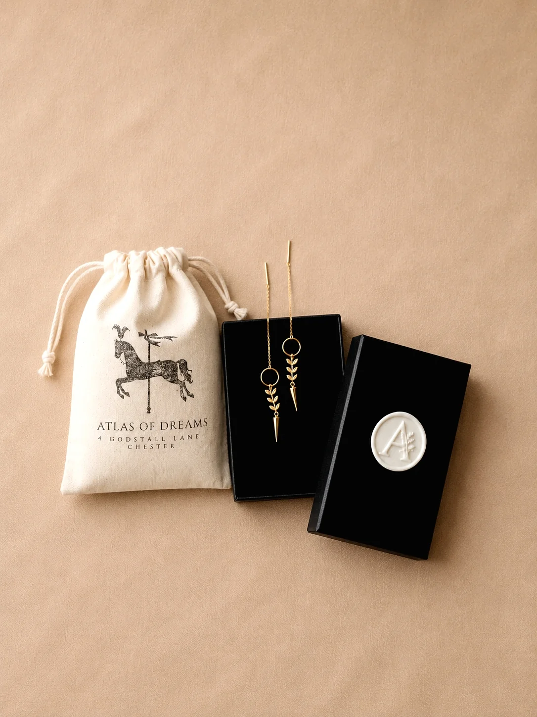 Andrea Atlas Signature Chain Earrings N°56 in Gold - Image 3