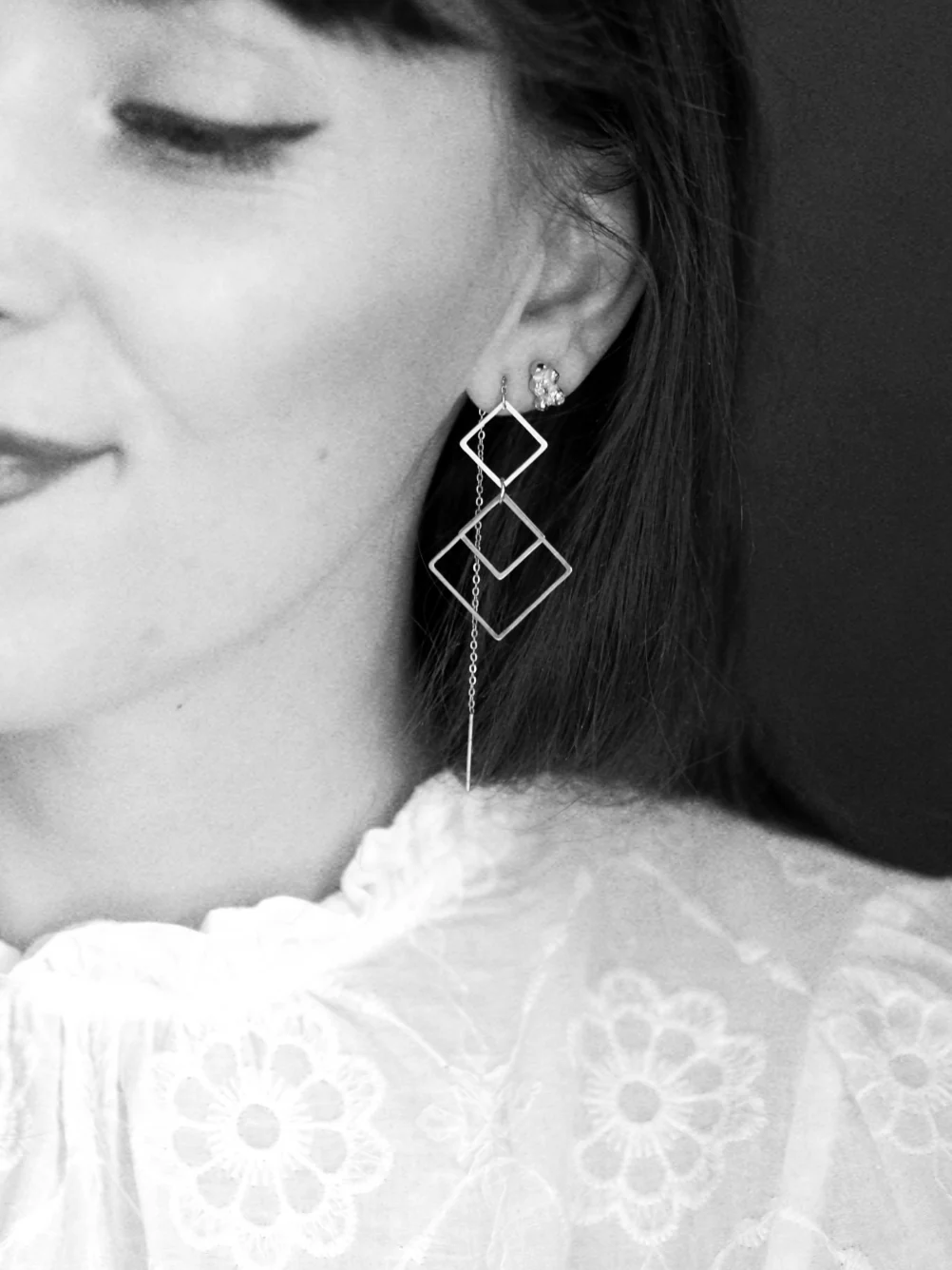 Andrea Atlas Signature Chain Earrings N°59 in Silver - Image 2