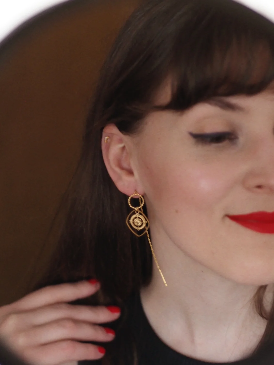 Andrea Atlas Signature Chain Earrings N°62 in Gold - Image 2