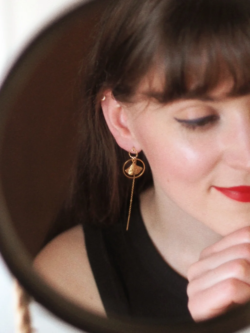 Andrea Atlas Signature Chain Earrings N°63 in Gold - Image 3