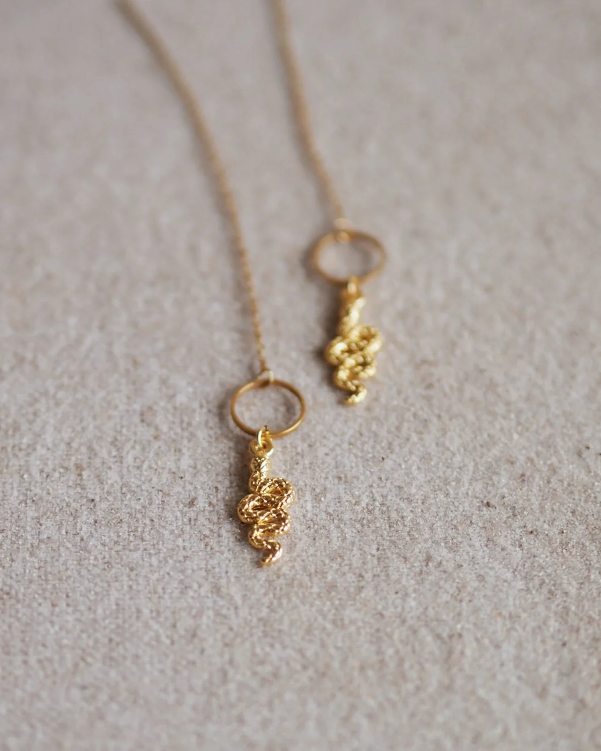 Andrea Atlas Snake Chain Earrings in Gold - Image 3