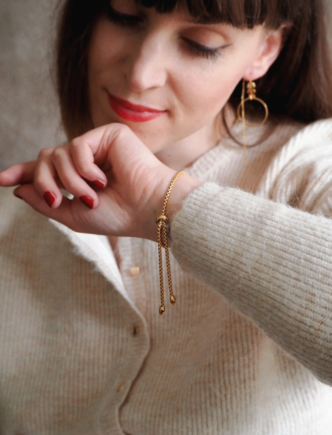Atlas Adjustable Bracelet Two Circles / Gold - Image 2
