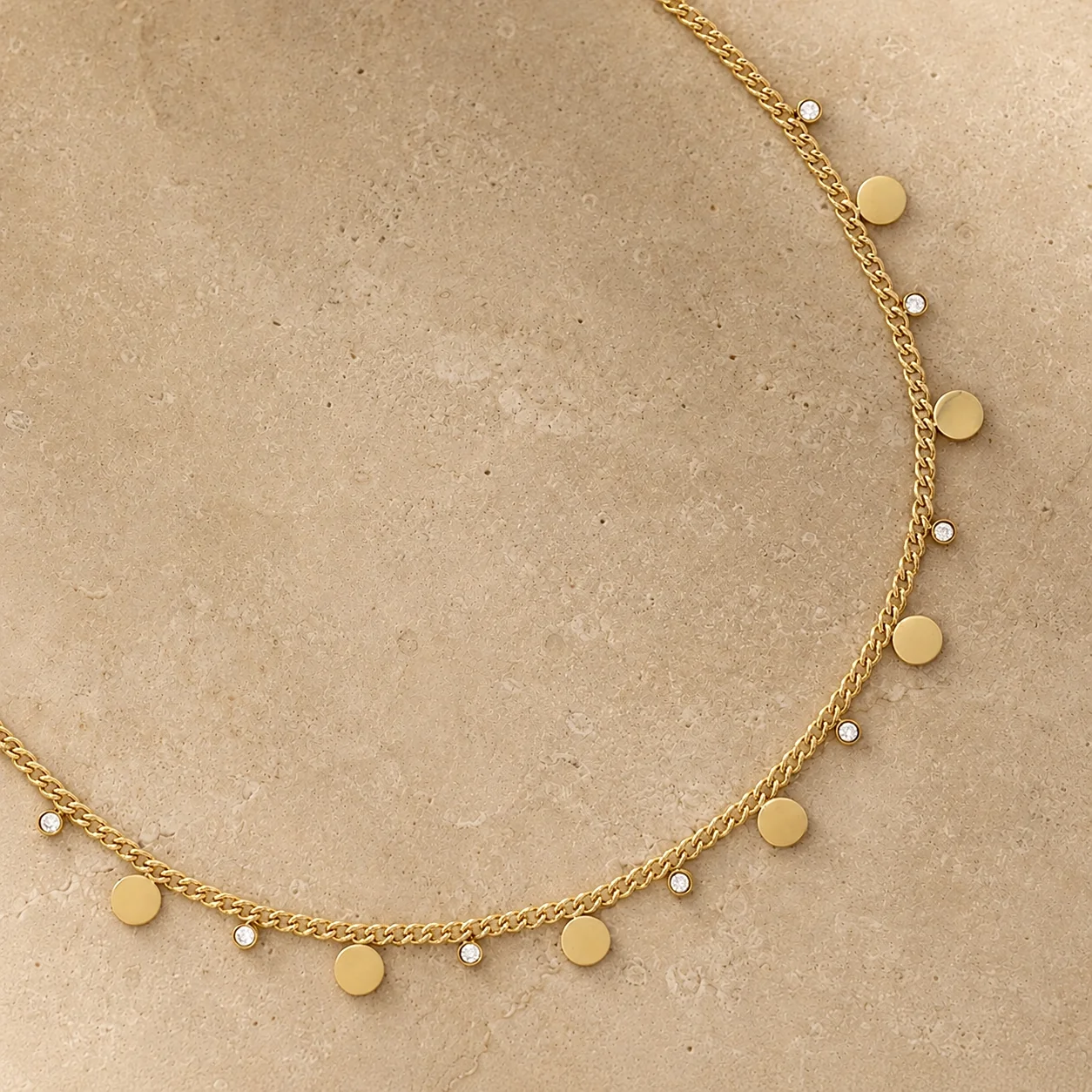Sparkle Coin Necklace Gold - Image 2