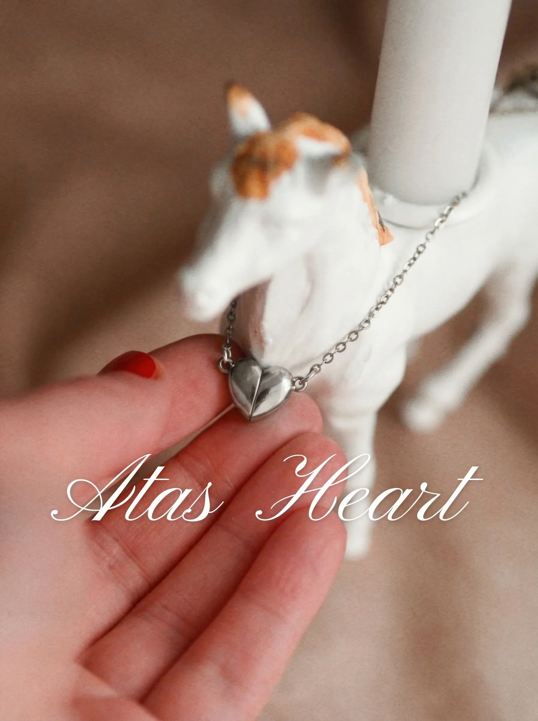 Atlas Magnetic Heart Necklace in Silver - Image 2