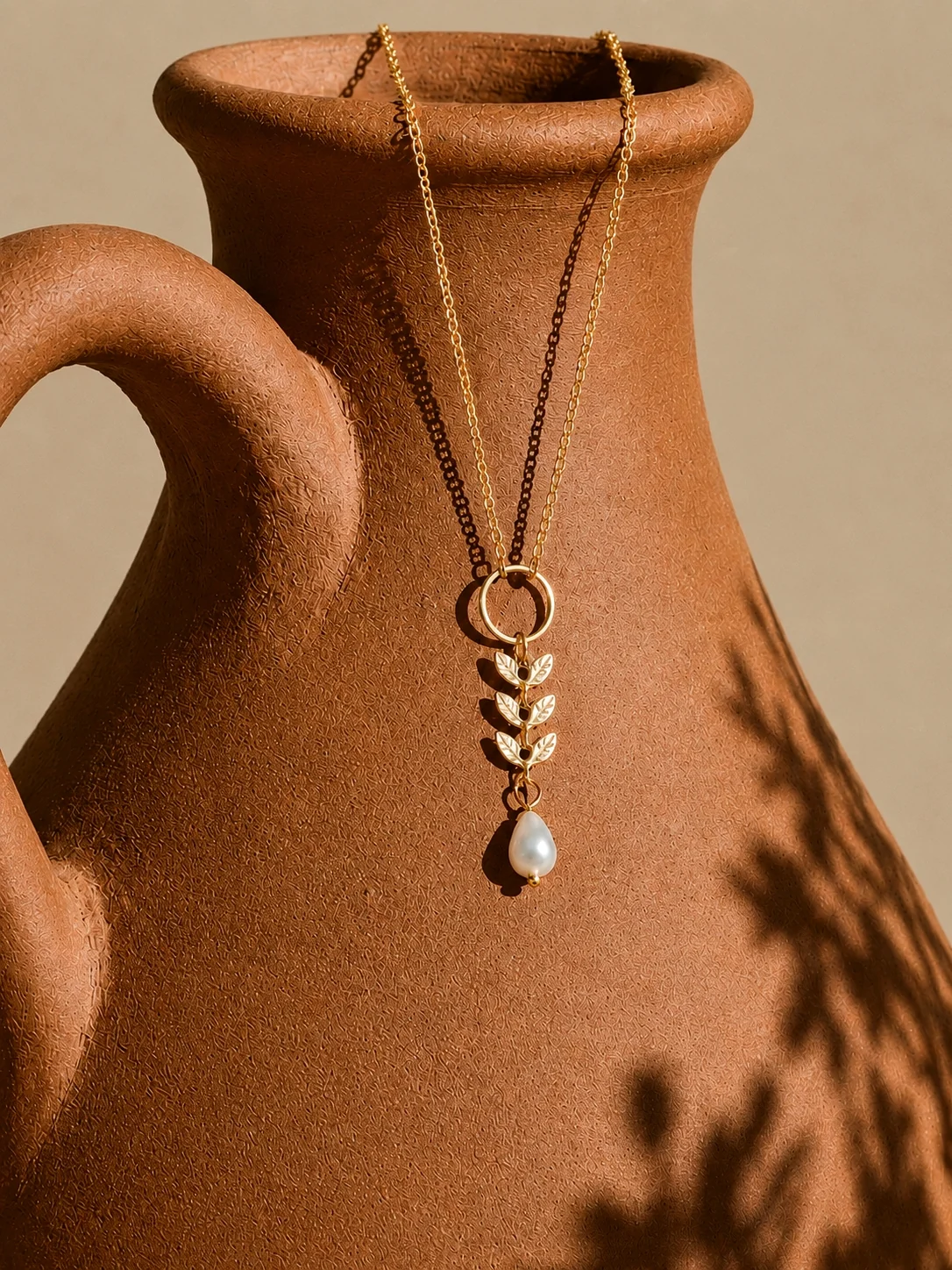 Atlas Leaf and Pearl Necklce - Image 2