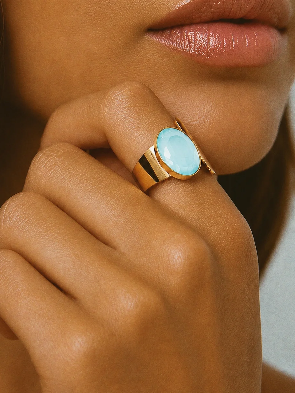 Blue Lagoon Ring / Swarovski Stone - Image 2