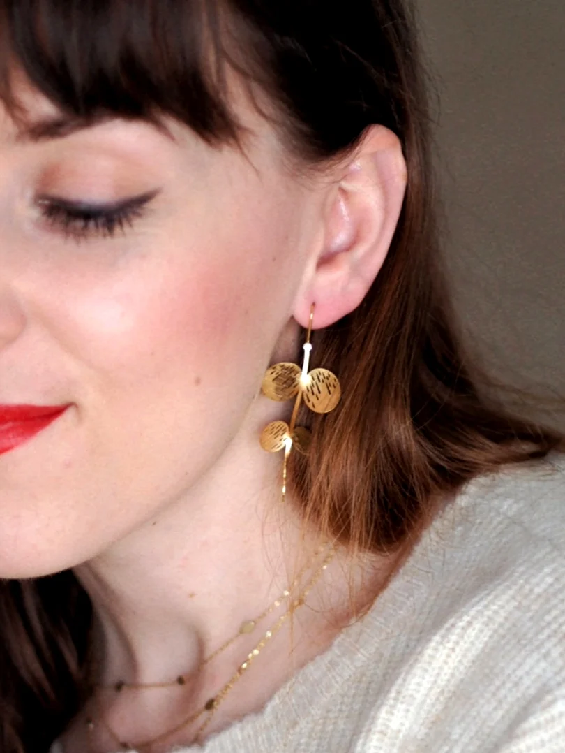 Melisande Gold Flower Earrings - Image 2
