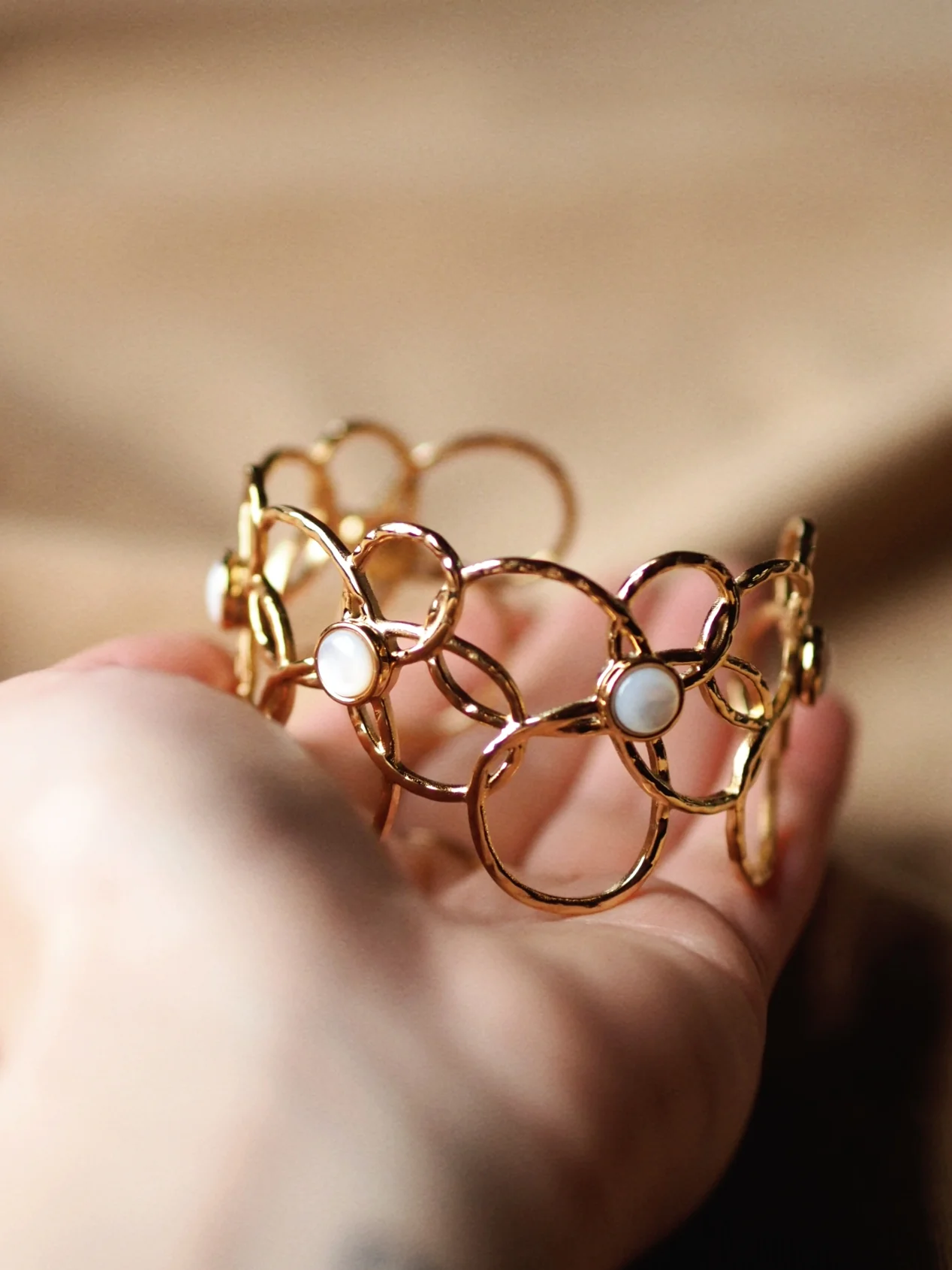 Clare Floral Bangle in Gold - Image 2