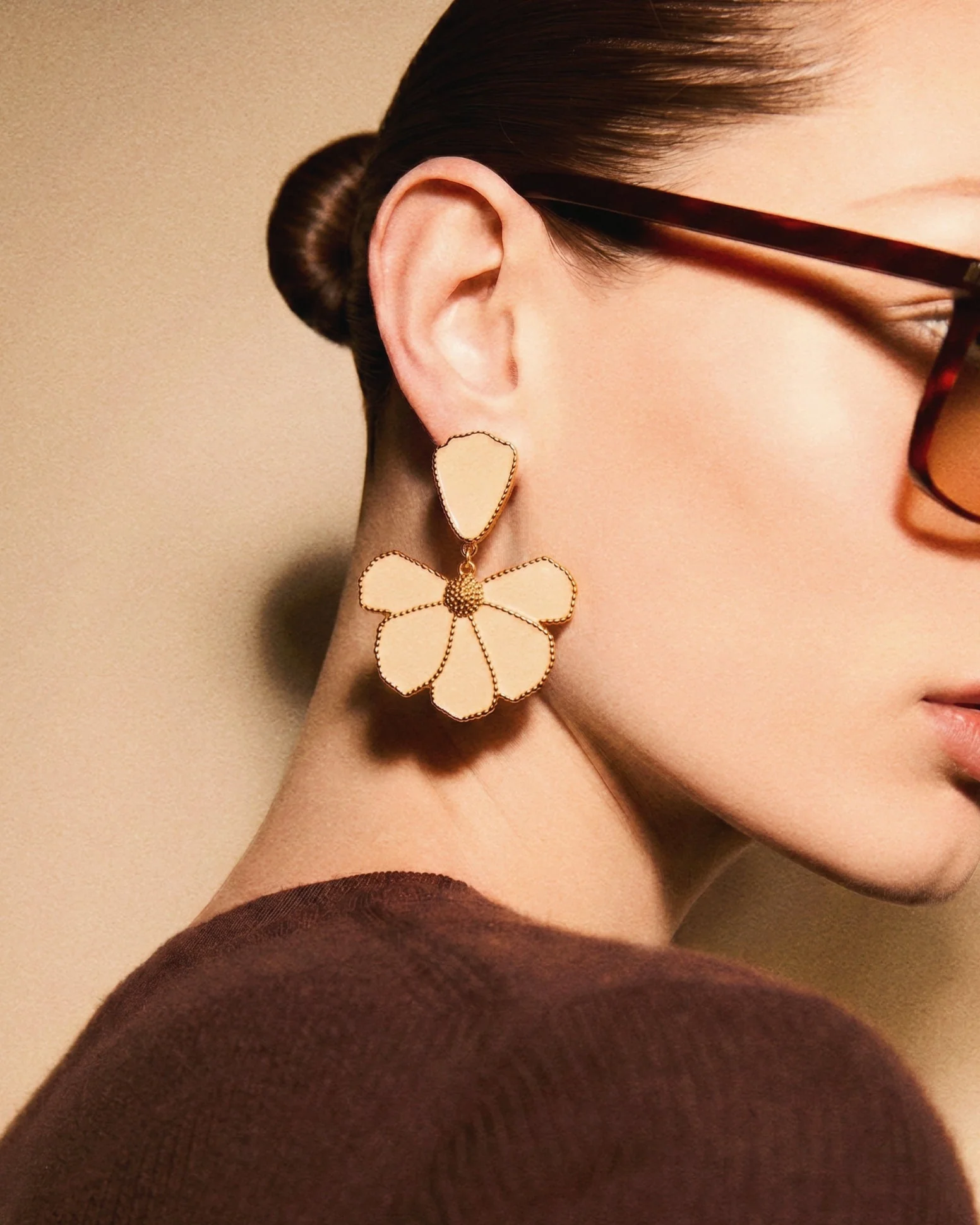 Blanche Statement  Flower Earrings - Image 2