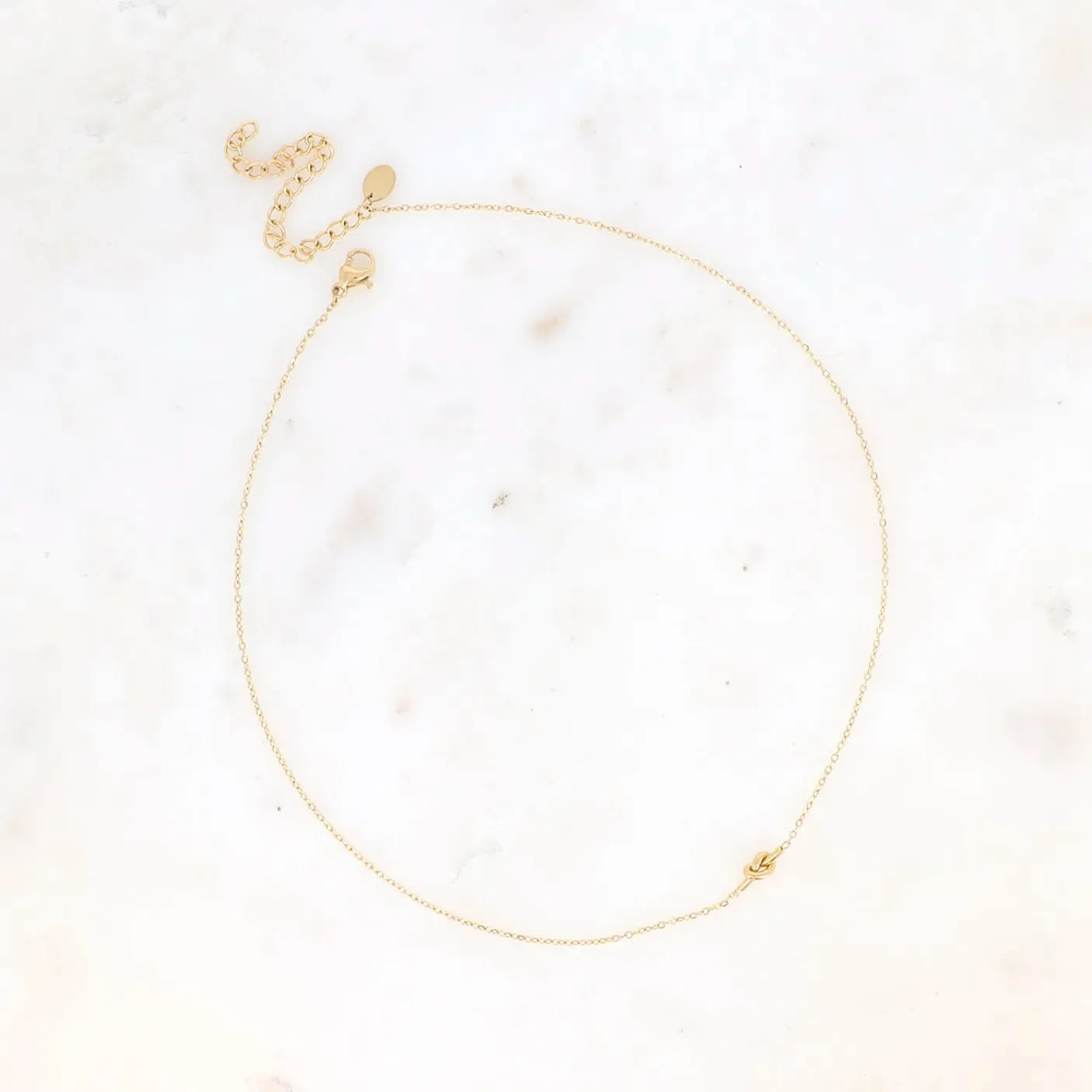 Delicate Knot Necklace in Gold - Image 2