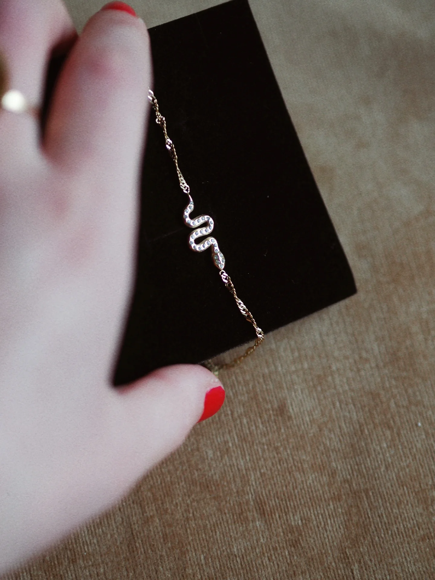 Delicate Snake Bracelet in Silver - Image 2