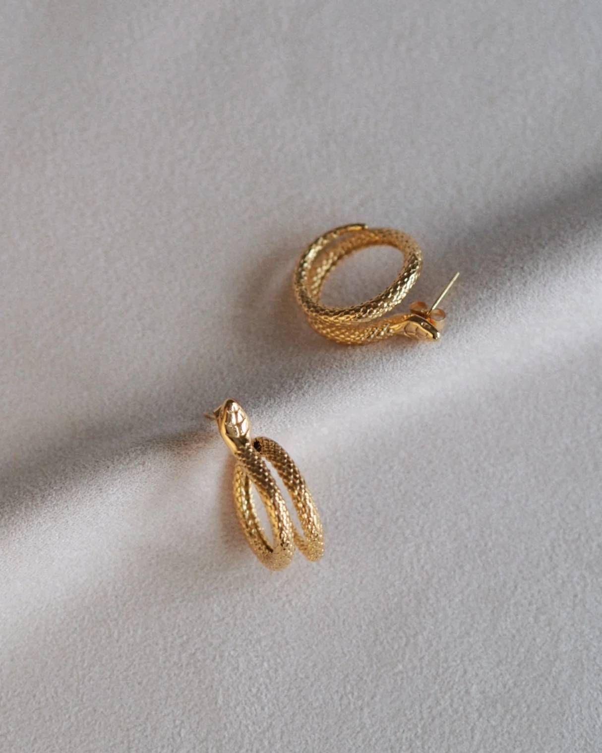 Elegant Snake Studs in Gold - Image 2