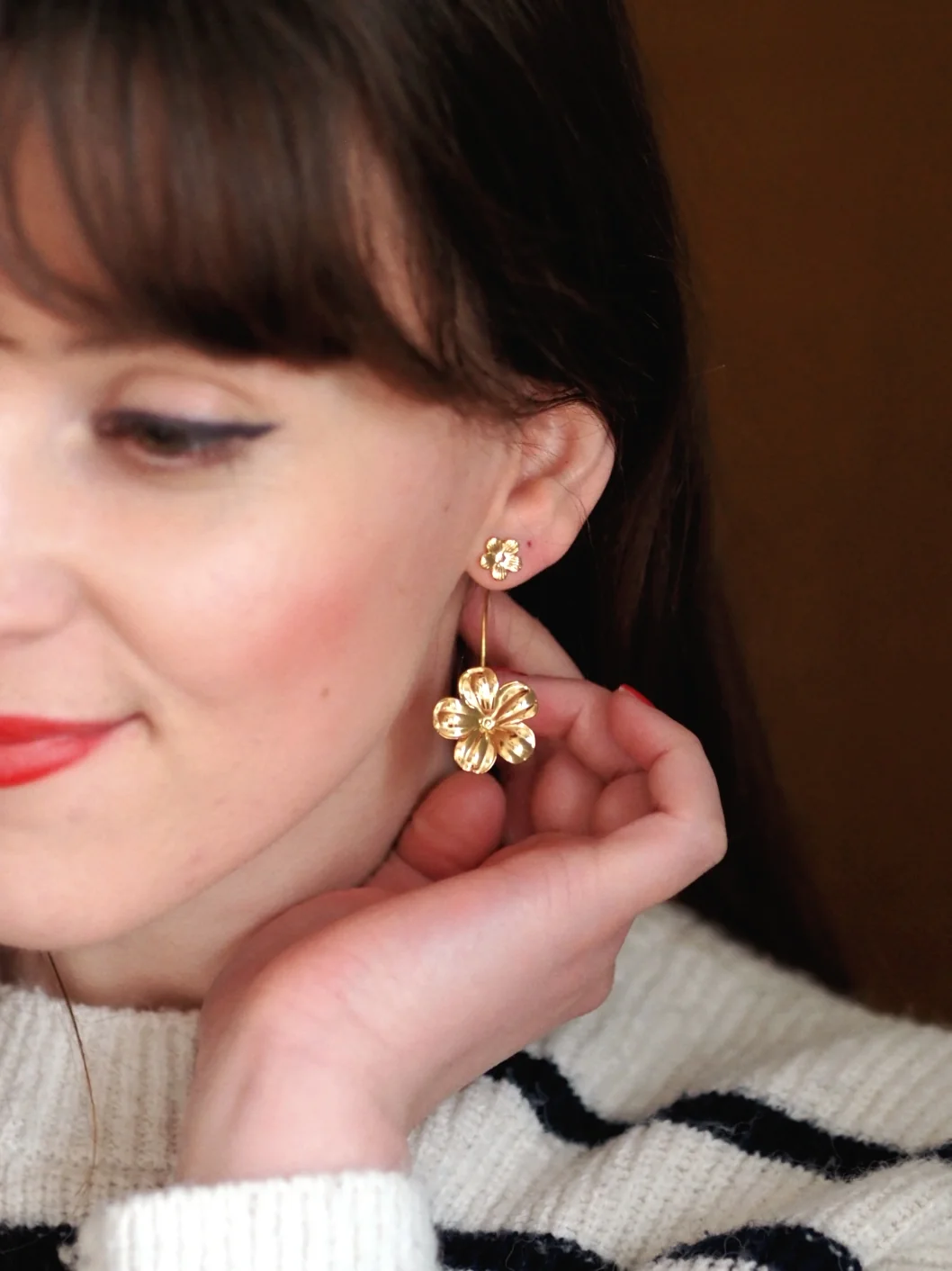 Emanuela Floral Earrings Gold
