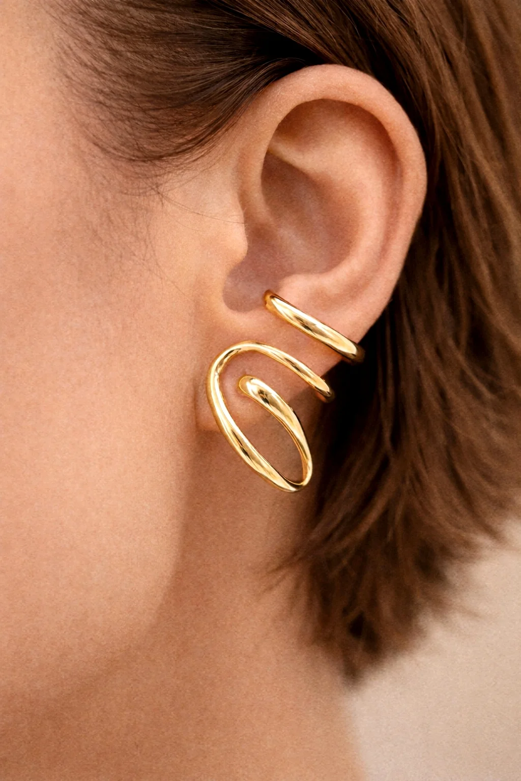 Emily Cuff Earrings in Gold