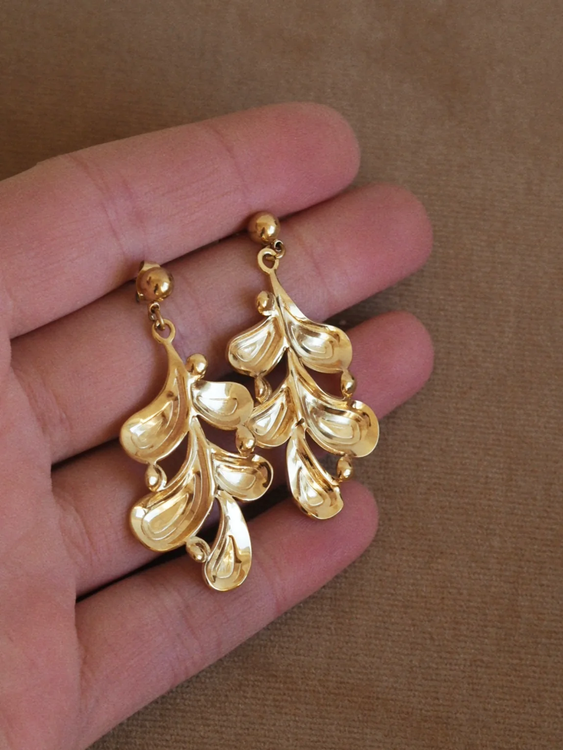 Emily Floral Earrings Gold - Image 2
