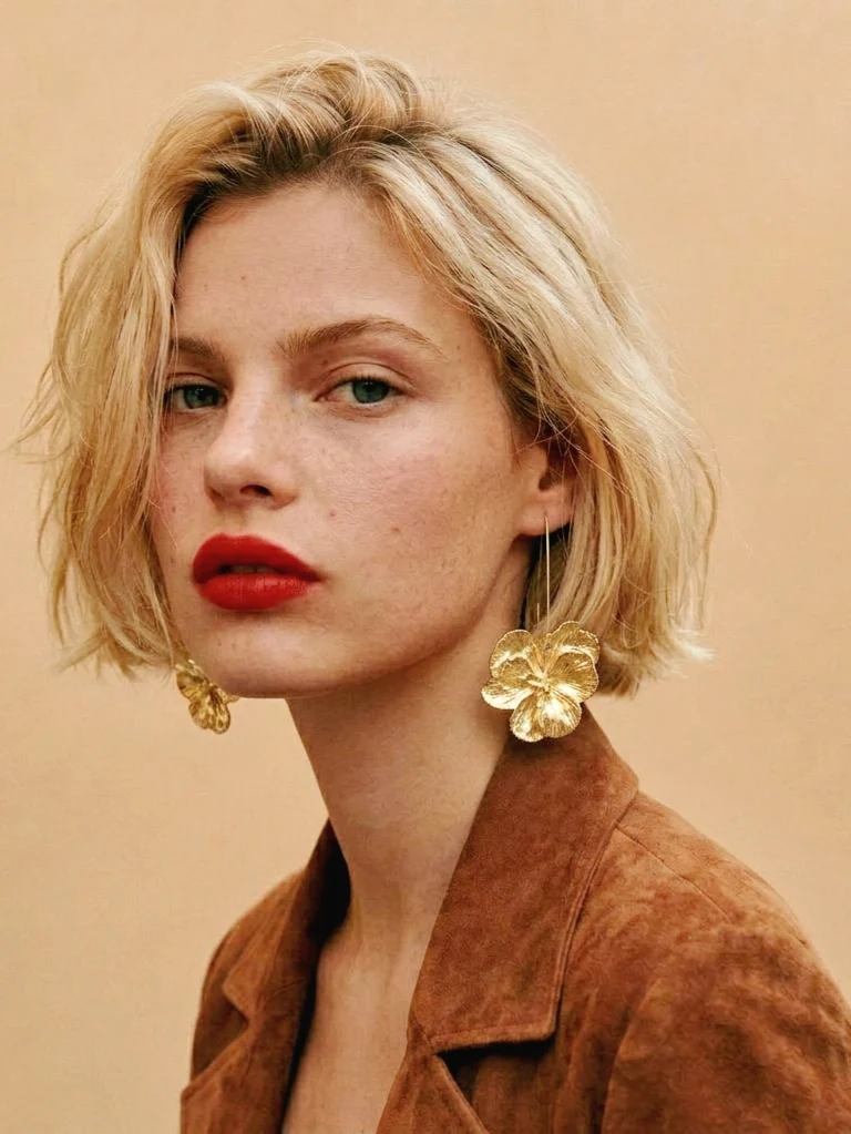 Evelina Statement Earrings in Gold