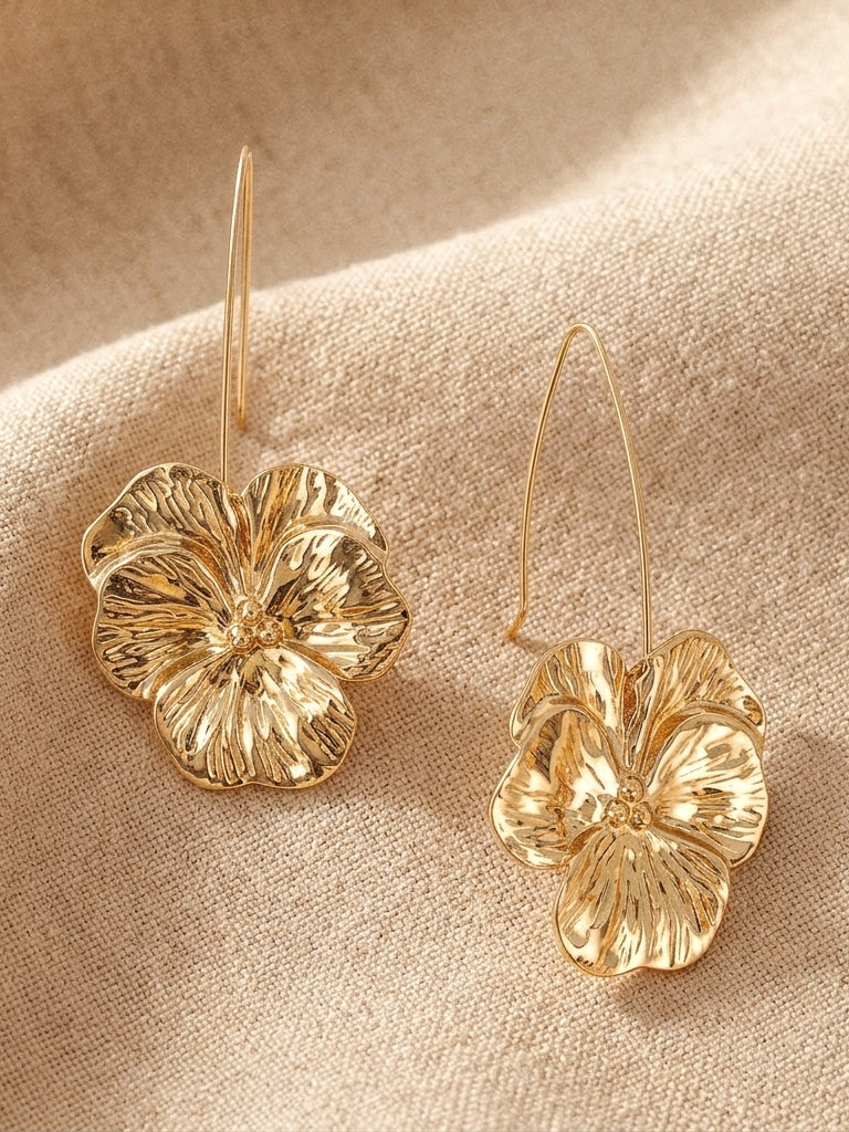 Evelina Statement Earrings in Gold - Image 2