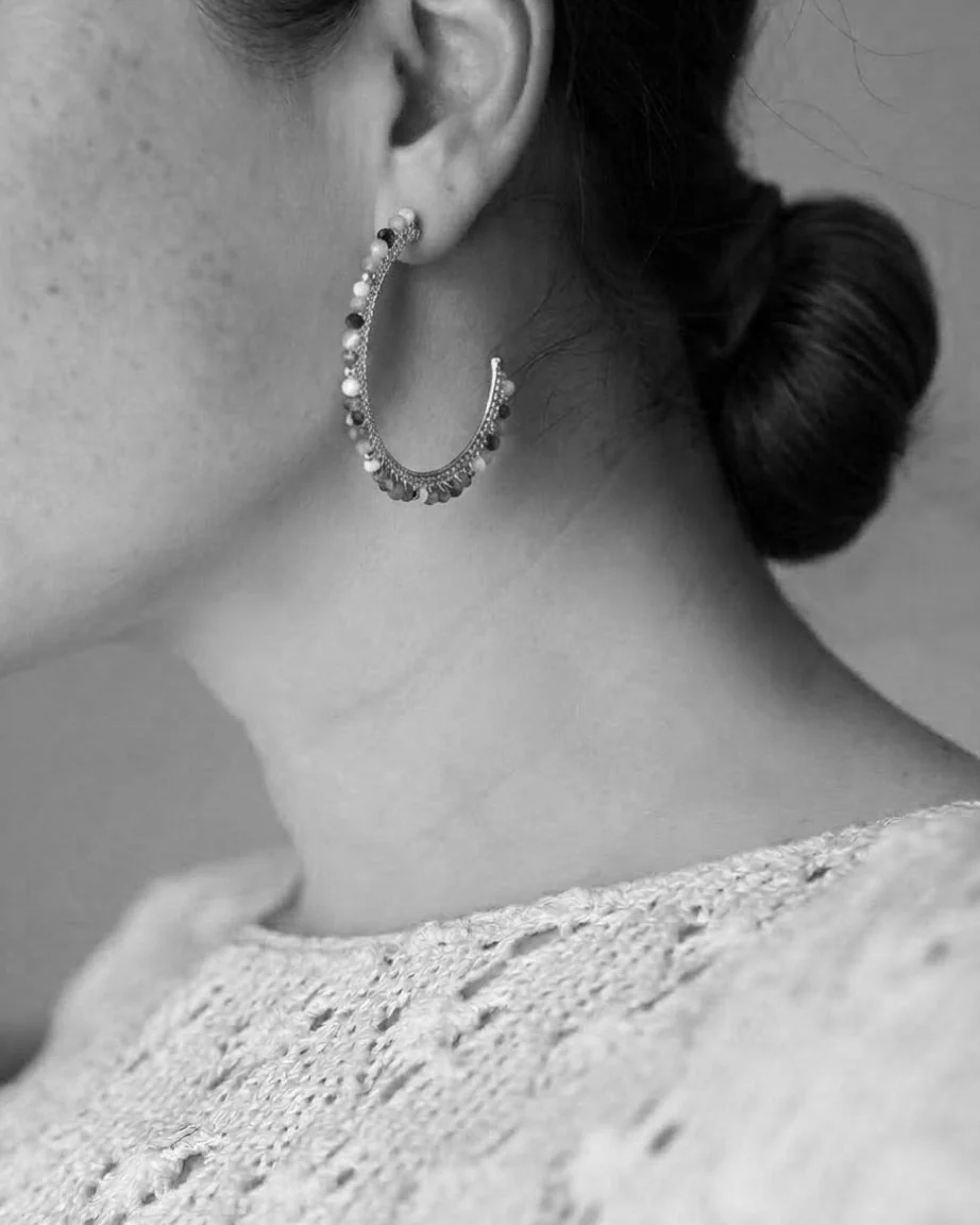 Gemstone Hoops / Multicolour Green - Image 2
