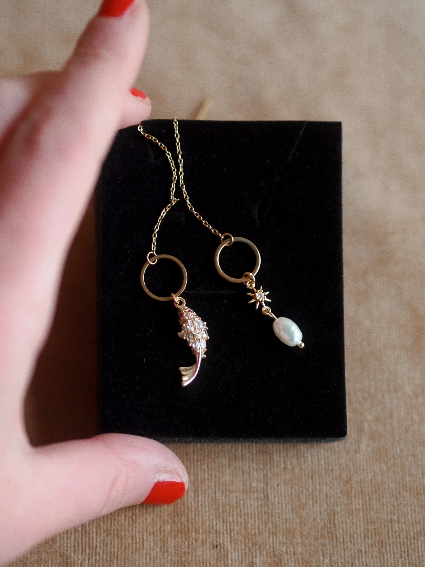 Limited Edition Chain Earrings / Good Luck Fish / Gold