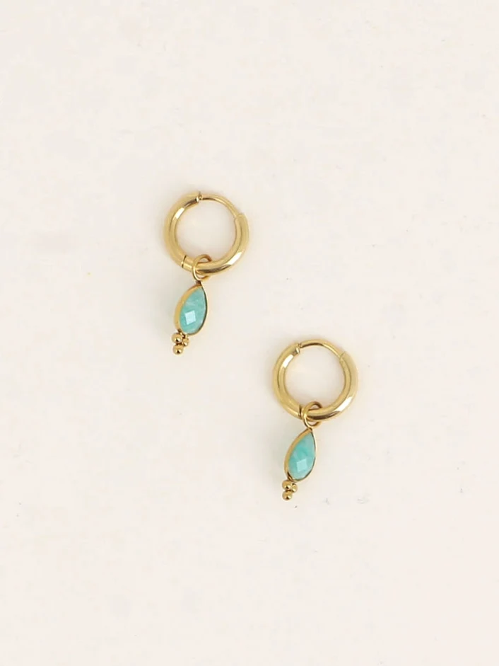 Little Amazonite Hoop Earrings - Image 2