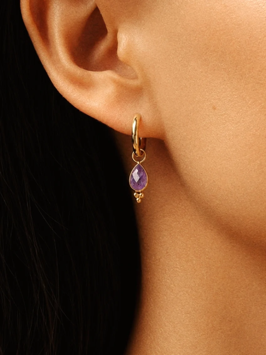 Little Amethyst Hoop Earrings