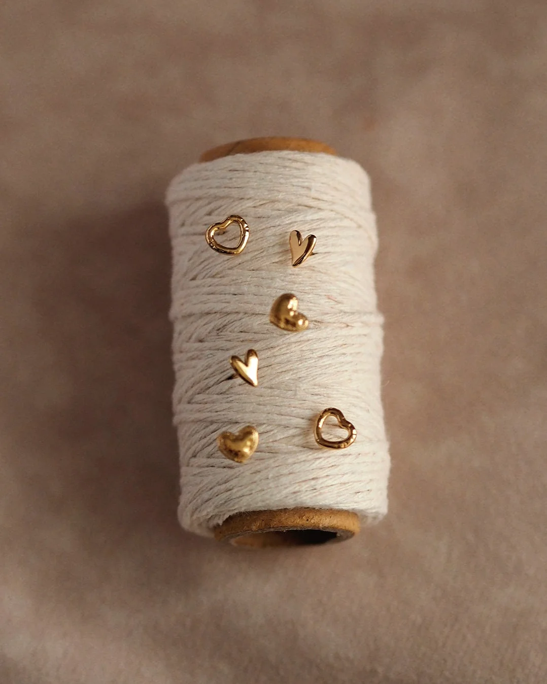 Little Heart Stud Earrings in Gold II - Image 3