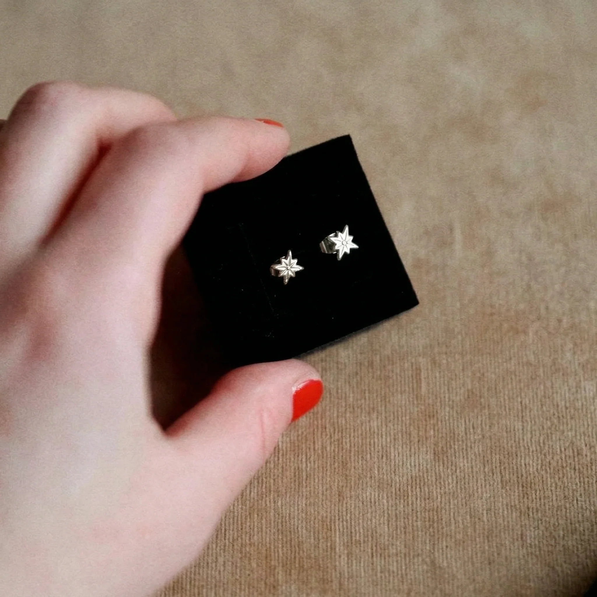 Little Star Stud Earrings in Silver - Image 2