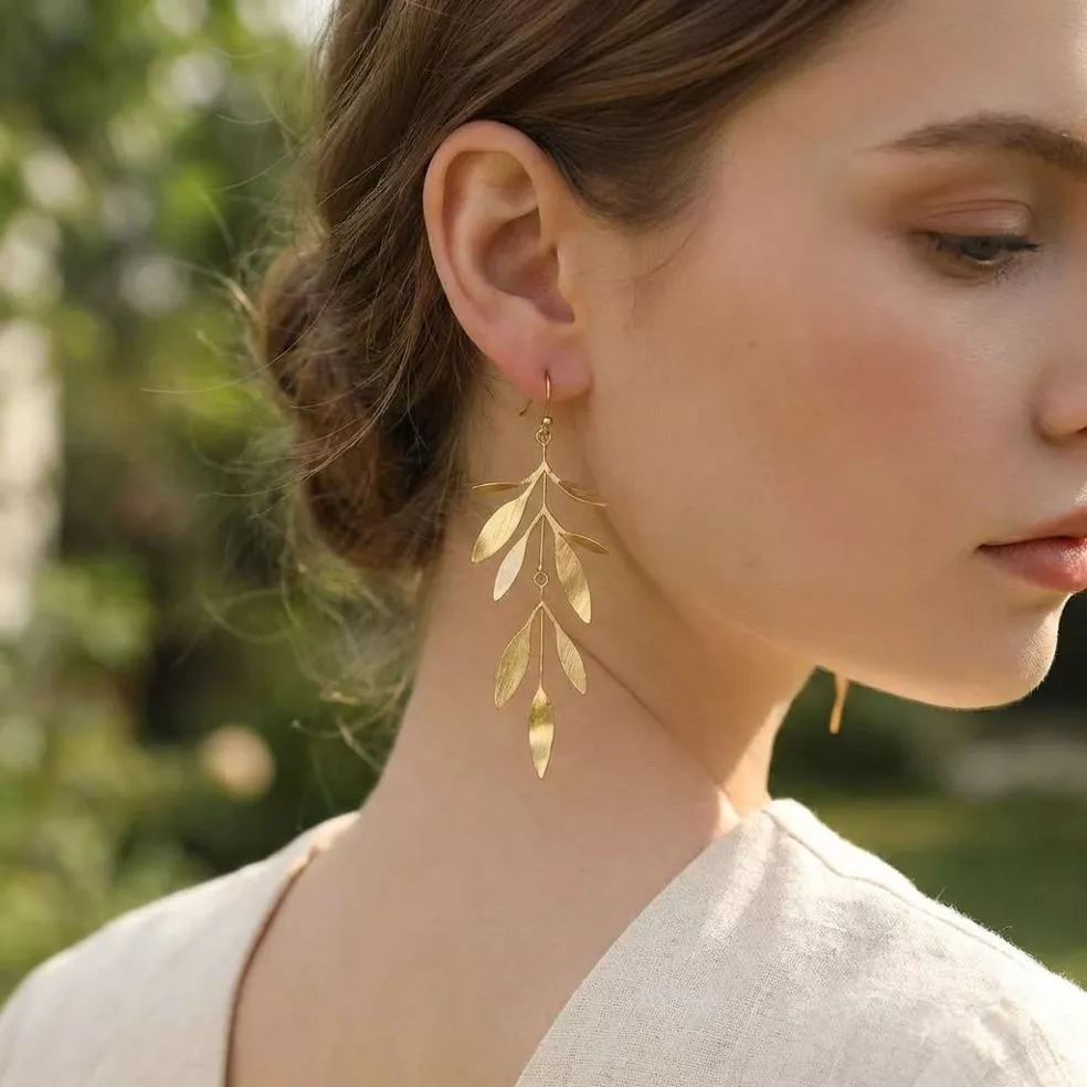 Louise Leaf Earrings - Image 2