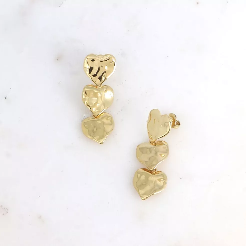 Margot Heart Earrings in Gold - Image 2