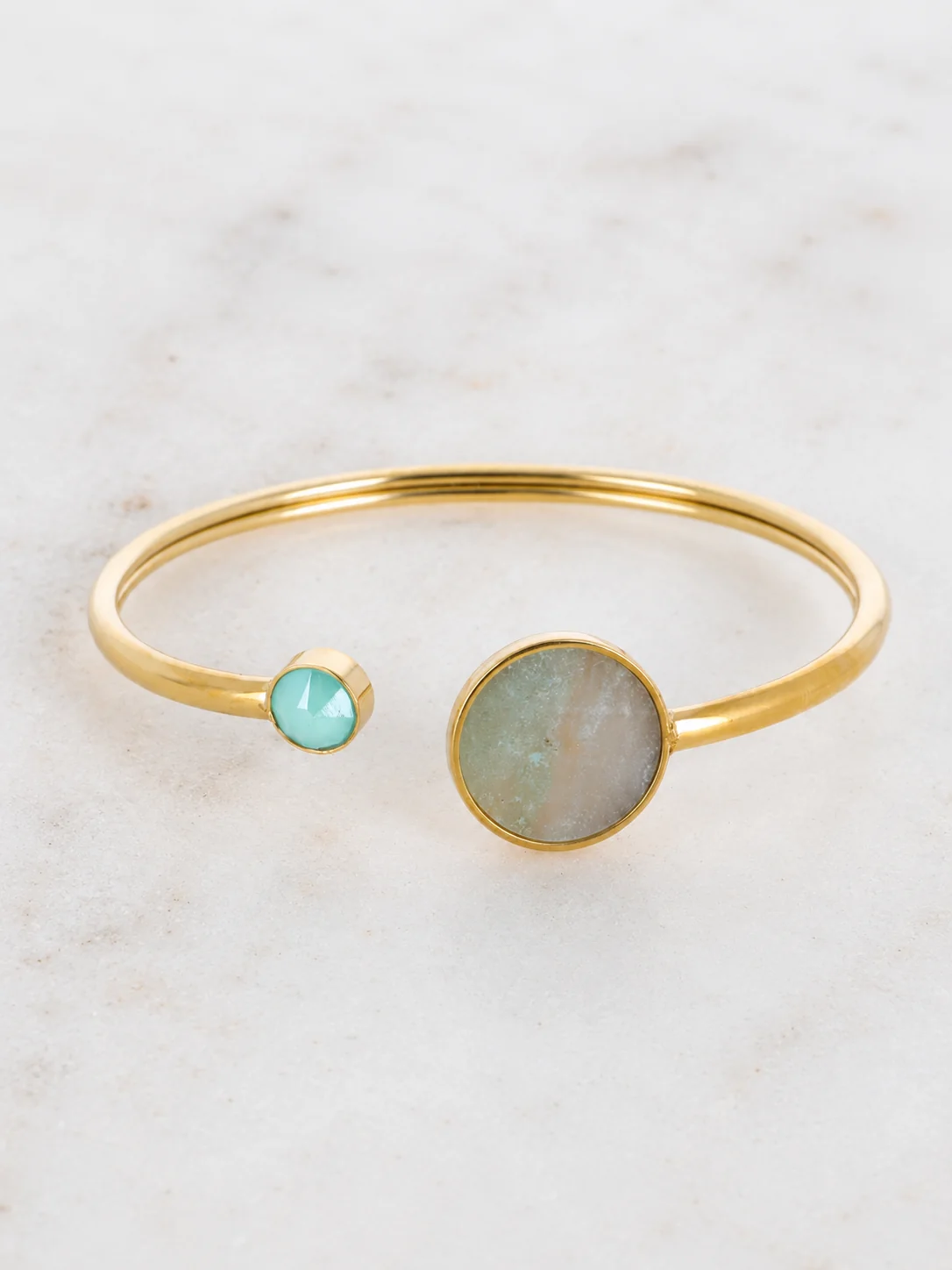 Miranda Adjustable Bangle Amazonite & Swarovski - Image 2