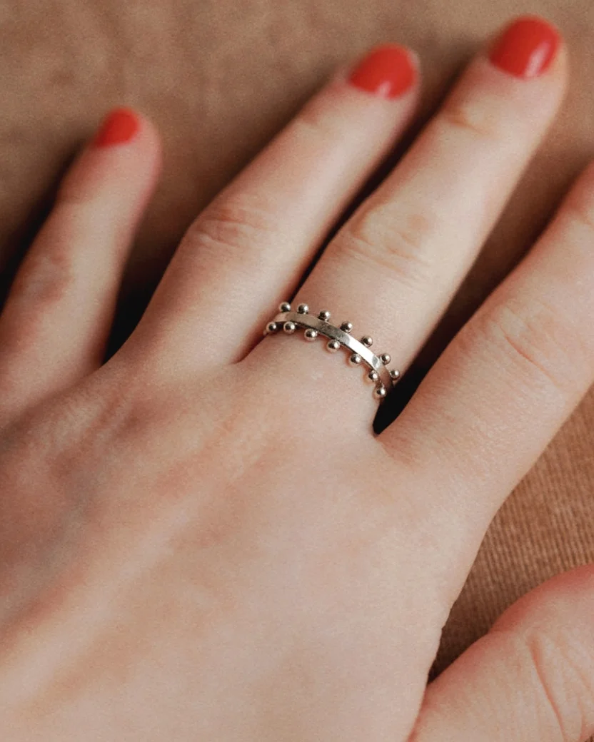 Natalie Dot Ring in Silver