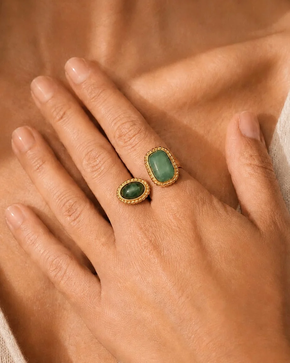 Patricia Gemstone Ring in Green - Image 3