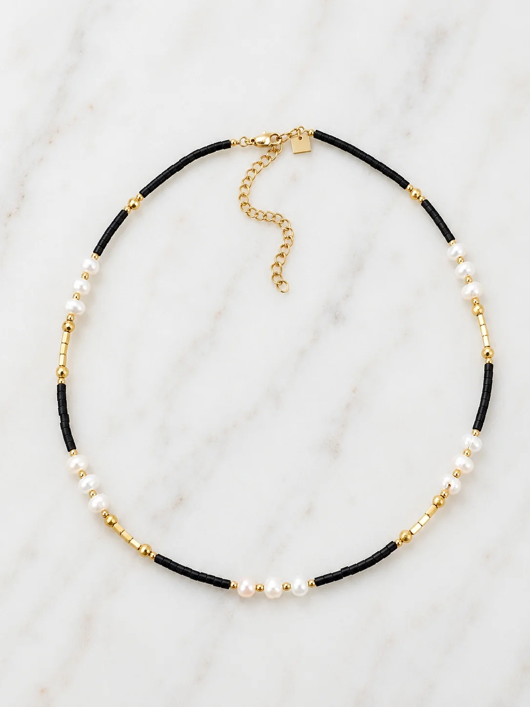 Pearl and Onyx Necklace - Image 2
