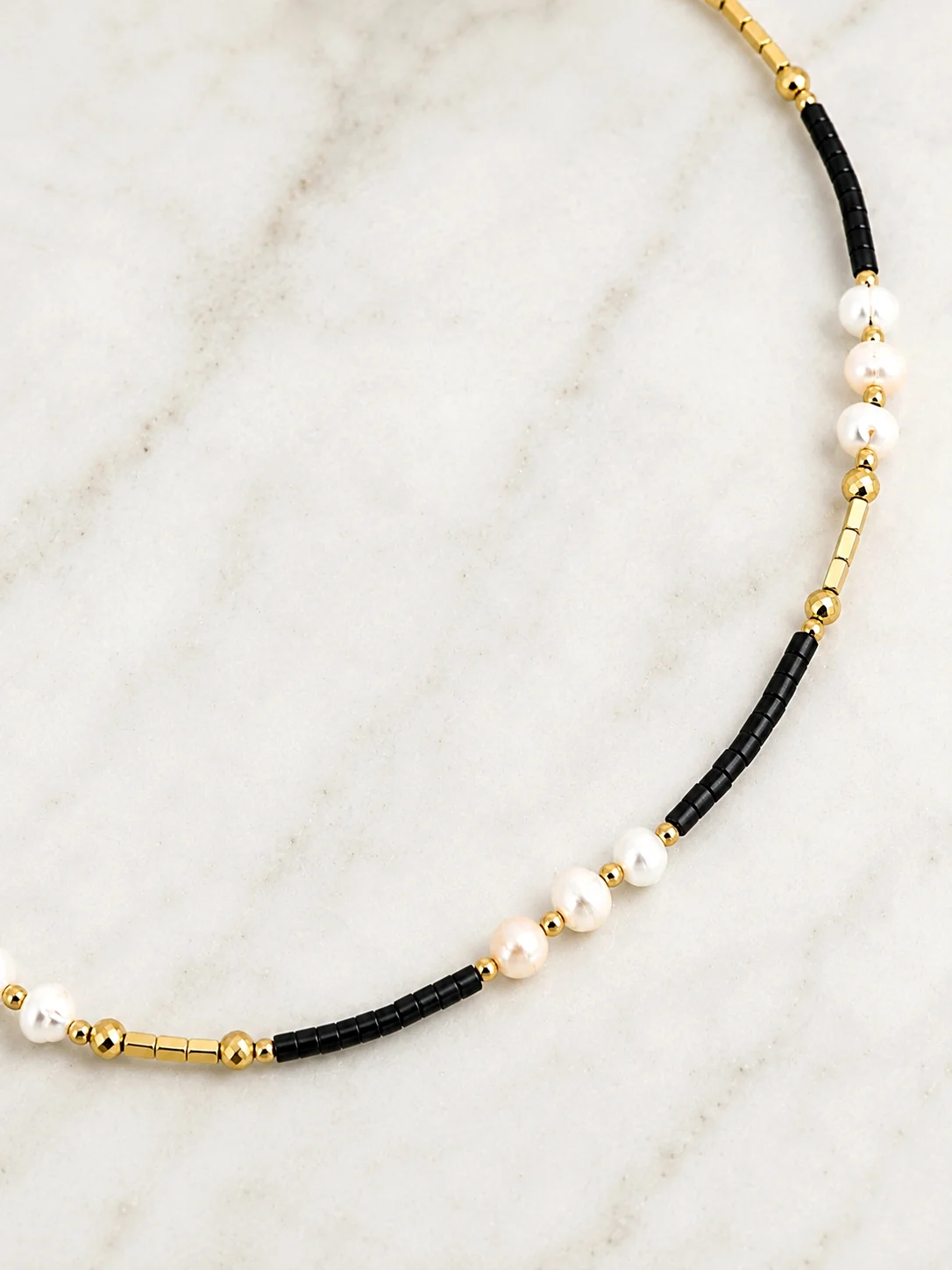 Pearl and Onyx Necklace - Image 6