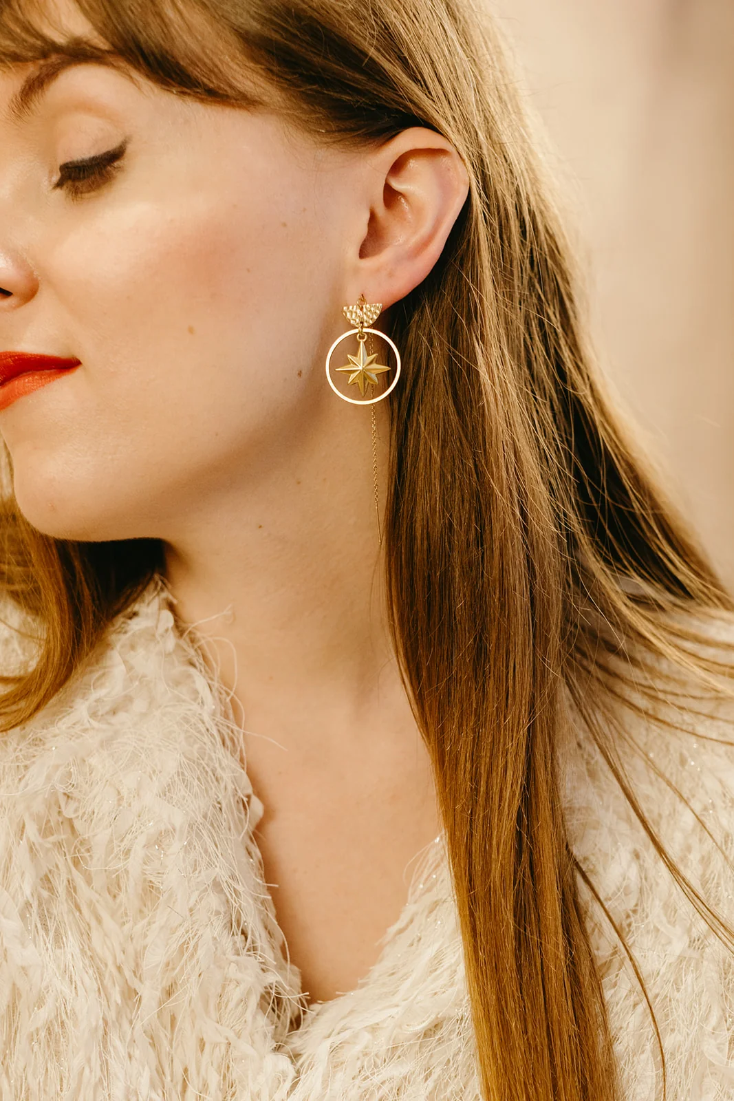 Selene Chain Earrings in Gold / Sparkle Limited Collection - Image 3
