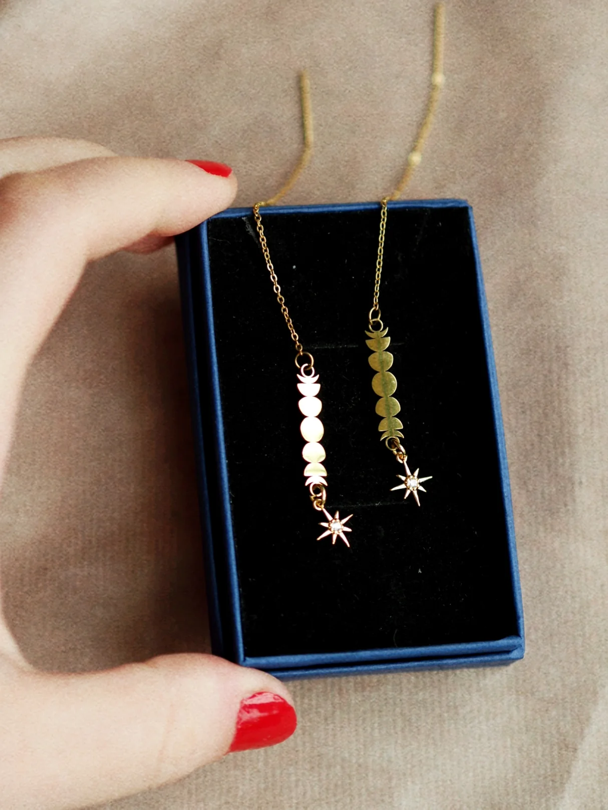 Moon Cycle Earrings in Gold / Sparkle Limited Collection - Image 2