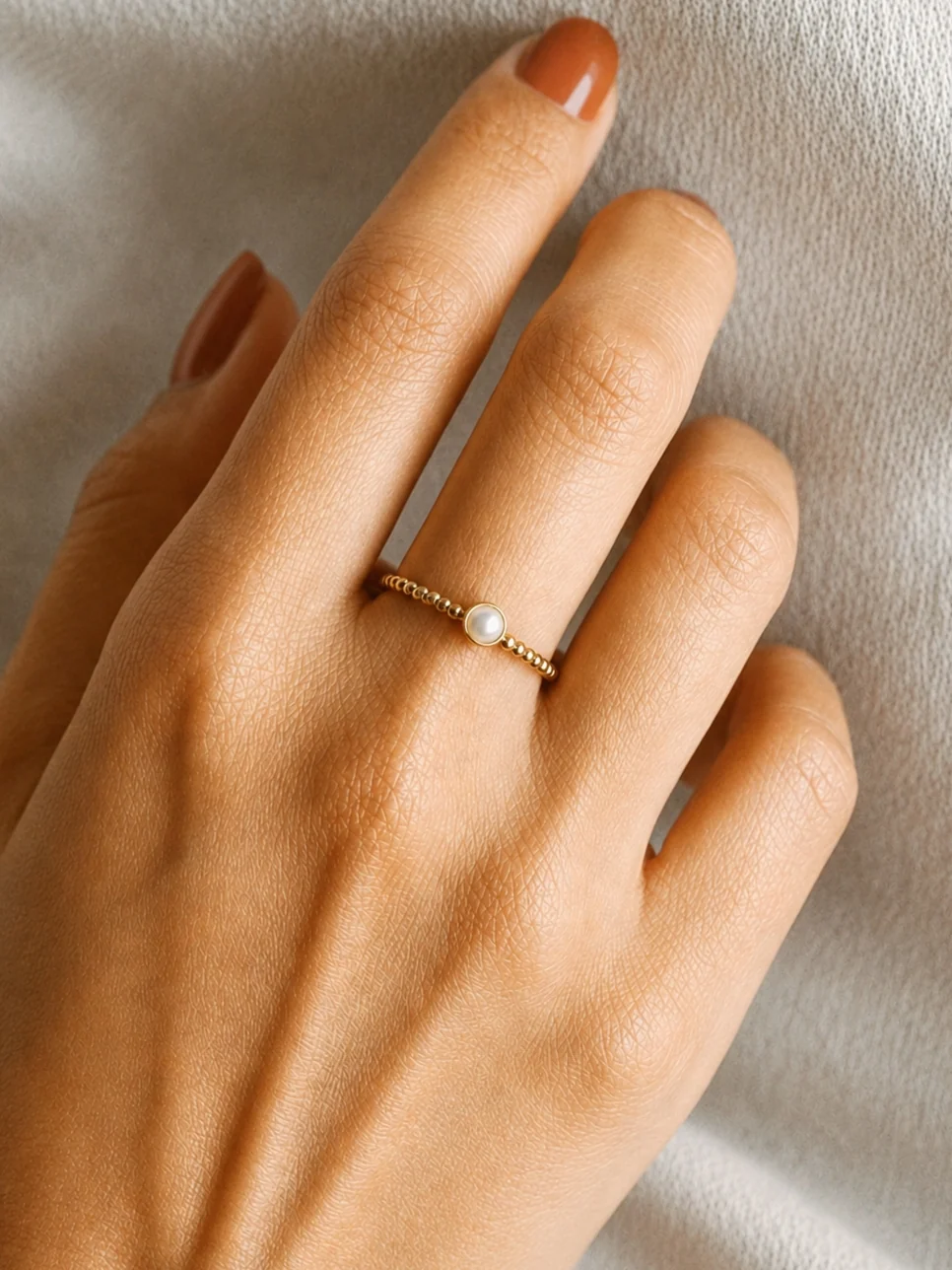 Serene Pearl Ring Gold - Image 2