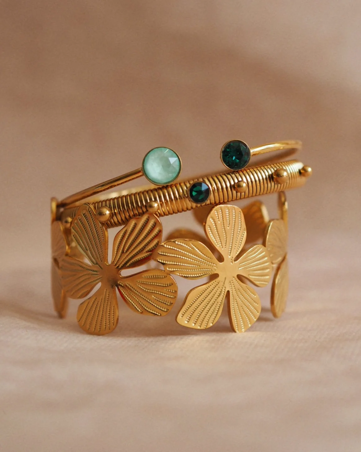 Floral Bangle in Gold - Image 2